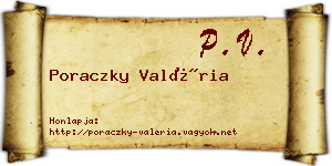 Poraczky Valéria névjegykártya